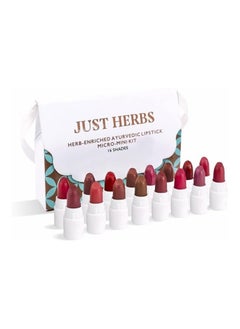 اشتري Just Herbs Ayurvedic Creamy Matte Micro Mini Lipstick Kit Lip Hydrating & Moisturizing Lipsticks for Women Pack of 16 في الامارات