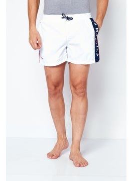 اشتري Men Embroidered Logo Board Shorts, White Combo في الامارات