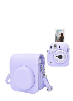 Buy Case for Fujifilm Fuji Instax Mini 12/Polaroid Mini 12 Instant Camera - PU Leather Protective Case Cover Bag with Adjustable Shoulder Strap - Purple in Saudi Arabia