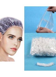 Buy Shower Cap Disposable, 200 Pieces Thickening Waterproof Shower Caps Normal Size, Clear in UAE