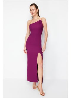 Buy Damson Stone Accessory Detailed Long Evening Dress TPRSS23EL00509 in Egypt