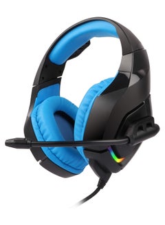 Buy Zebronics Zeb-Rush (Blue) Premium Wired Gaming On Ear Headphone with RGB LEDs, Dual 3.5mm Jack, Converter Pin, Cushion Headband, Volume Controller, Adjustable Mic, 40mm Neodymium Drivers in UAE
