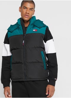 Buy Colour Block Hooded Vest Jacket in UAE