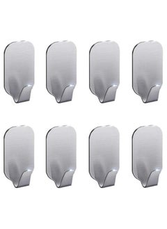 Buy COOLBABY Adhesive Heavy Duty Wall Hooks Stainless Steel Ultra Strong No Drill Waterproof Hanger For Robe Coat Keys Home Kitchen,Bathroom And Bedroom Pack Of 8 in UAE