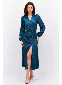 اشتري Women Solid Shift Dress, Teal Green في الامارات