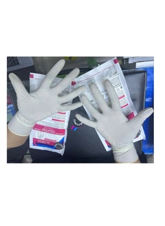 Buy Sterile Surgical Latex Powder Free Hand Gloves 6.5 - Pack of 50 Pairs in UAE