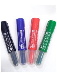 اشتري 4 whiteboard pen with chisel tip + spare parts(Different colors: blue, black, red and green) في مصر