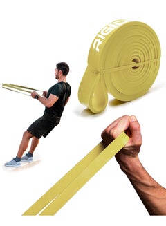 Buy Single Resistance Band - Heavy Duty Rubber Band with Strong Resistance, Pull-Up Assistance Band, Stretching Workout, Bodybuilding, Home Exercise Band- Gold Colour in Saudi Arabia