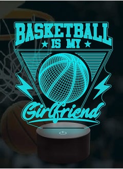 اشتري 3D Illusion Lamp  Basketball is My Girlfriend LED Multicolor Night Lights for Kids Birthday Gift 16 Colors Changing Touch Decoration Nightlight Children Room Bedroom Toys Sports Fans في الامارات