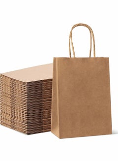 Buy 50-Piece Kraft Paper Bag for Food & Sweets,Brown 21x14x27cm in UAE