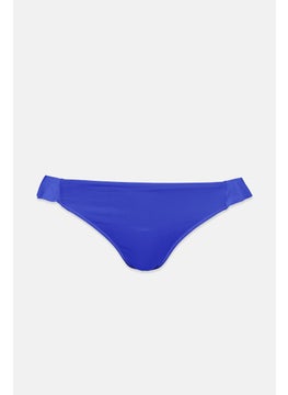 Buy Women Ruffle Detail Pull On Swim Bikini, Blue in Saudi Arabia