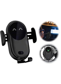 اشتري Wireless Car Charger Smart Wireless Auto-Sensor Car Phone Holder Charger, Car Phone Holder Mount, Wireless Fast Charging Air Vent Car Phone Mount for Car Dashboard Windshield Air Vent, 1 Pcs Black في السعودية