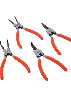 Buy Circlip Plier Set 4 Piece 7 Inch | Pliers Set Heavy Duty Internal/External Circlip Pliers Kit with Straight/Bent in Saudi Arabia