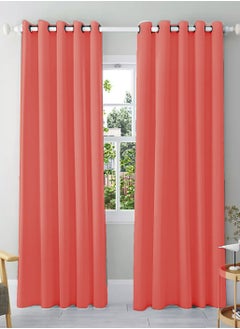 Buy Amali 2 Blackout curtains for living room Decor or bedroom window noise reduction and light blocking with 16 Grommets in 2 panels long 274cm and 127 cm in width in UAE