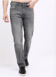 اشتري Straight Fit Low Fade Cotton Stretchable Jeans في السعودية