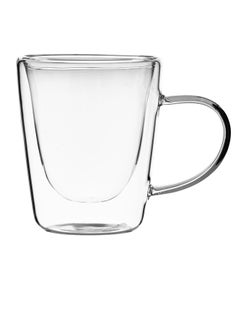 Buy coffee mug Clear double layer glass 110 ml in Saudi Arabia