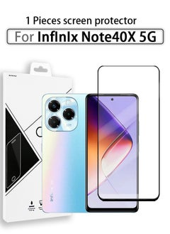 اشتري قطعة واحدة من واقي الشاشة الزجاجي ذو الغطاء الكامل لهاتف InfinIx Note40X 5G أسود/شفاف وملحقات واقي الشاشة في السعودية