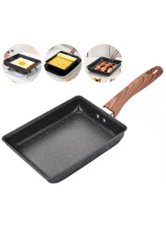 Buy Japanese Omelette Pan-Tamagoyaki Nonstick Pan-Square Pan -Egg Roll Pan-Rectangle Frying Pan-Small Frying Egg Pan, Cooktop Safe, Easy to Clean (Black) in Saudi Arabia