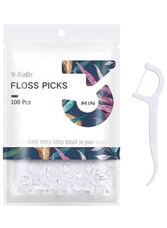 Buy Dental floss-100 pcs dental floss toothpick,teeth stick,tooth picks,floss picks,teeth cleaning (100 picks) in UAE