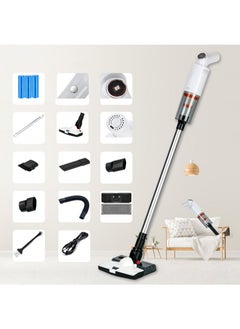 اشتري 2-Speeds Multifunctional Handheld Cordless Wet and Dry Vacuum Cleaner 120W 400ml 12000Pa 2500mAh*3 A-061 White في السعودية