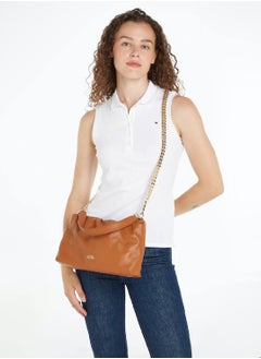 Buy Women's Luxe Leather Small Shoulder Bag -  Leather, Beige in UAE