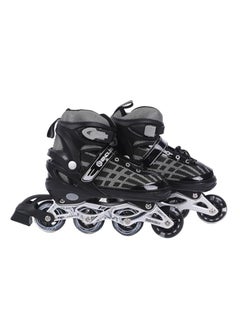 Buy EL1025 Inline Adjustable Skates Medium Size 34 EUR (UK 1.5) - 38 EUR (UK 5) for 6 to 12 Years | Aluminium Chassis and 70 mm PU Wheels | Front Wheel Flash, ABEC 7 Bearings | In-Outdoor in Saudi Arabia