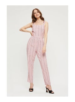 اشتري Pink Stripe Square Neck Jumpsuit في الامارات