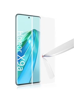 Buy Honor X9a Screen Protector Full Glue Edge to edge 3D Curved Tempered Glass Fingerprint Compatible Anti Scratch 9H hardness for Honor X9a (UV Glass) in UAE