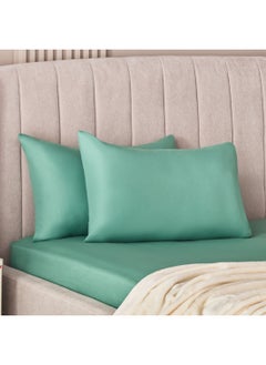 Buy Derby 2-Piece Solid Microfiber Pillowcase Set 70 x 45 cm in Saudi Arabia