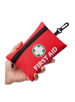 Buy Mini First Aid Kit, 110 Pieces Small First Aid Kit - Includes Emergency Foil Blanket, Scissors for Travel, Home, Office, Vehicle, Camping, Workplace & Outdoor (Red) in UAE