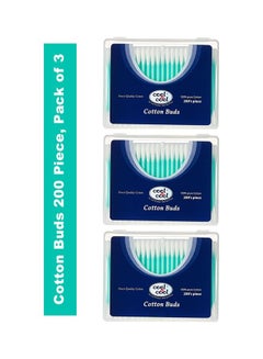 Buy Pure Cotton Buds - Pack Of 3 Pieces (3 X 200 Count) in UAE