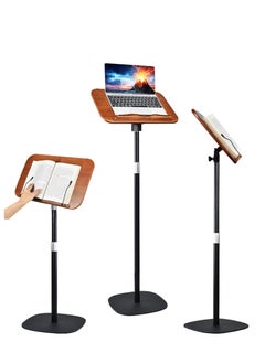 Buy Book Stand for Reading Adjustable Podium Stand for Bible, Music Sheet, Recipe Cook Book Display Stand Wooden Floor Holder with Page Paper Clip, black in Saudi Arabia