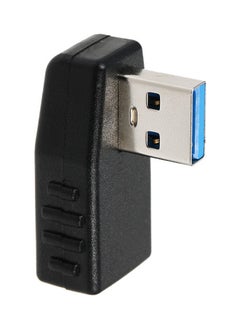 Buy USB 3.0 Vertical Left Angle Type-A Adapter Coupler Connector Black in UAE