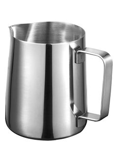 Buy Stainless Steel 580ml Milk Frothing Pitcher Measurements on Both Sides Inside, Plus eBook & Microfiber Cloth Perfect for Espresso Machines Latte Art Silver in UAE