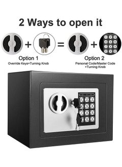 Buy Security Safe, Digital Keypad Safe, Steel Alloy Safe, Store Documents, Cash, Jewelry, Suitable for Home/Office/Hotel (Black) in Saudi Arabia