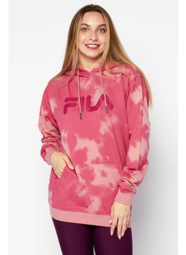 Buy Women Sportswear Fit Brand Logo Training Hoodies, Pink Combo in Saudi Arabia