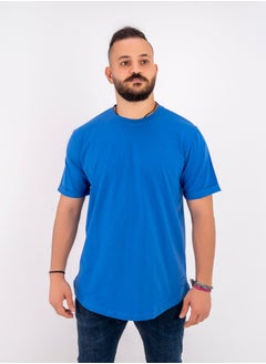 Buy cotton curved t-shirt Blue – CL in Egypt