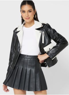 Buy Biker Jacket With Contrast Trims in UAE