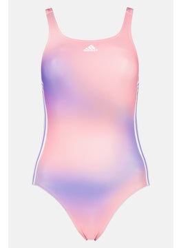 Buy Women One Piece Brand Logo Swimsuits, Pink Combo in UAE