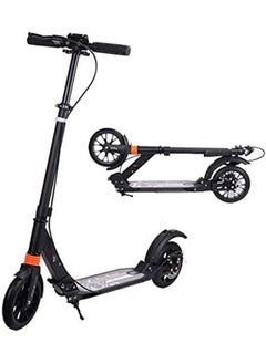 Buy Folding Scooter With Big Wheel For Teenagers Age 12 Above (None Electric Black) in UAE