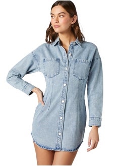 Buy Denim Button-Front Mini Dress in Egypt