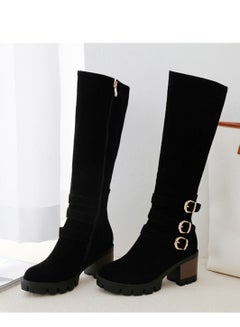 Buy Fashion Boots With High Heels Black in UAE