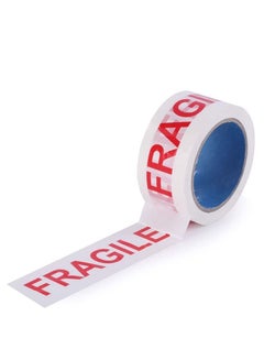 اشتري Fragile Tape Roll 5 cm Width x 66 meters Length, Strong Adhesive Red Fragile Warning Packing Tape for Shipping and Moving (1 Roll) في الامارات