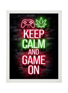 اشتري Keep Calm And Game On Neon Wall Art Poster Frame في مصر