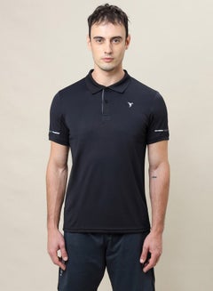اشتري Solid Slim Fit Polo T-Shirt with Short Sleeves في السعودية