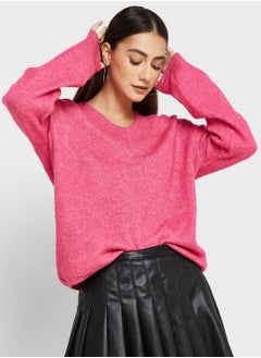 Buy V-Neck Knitted Sweater in Saudi Arabia