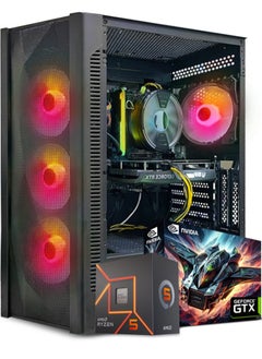 Buy Gaming PC, AMD Ryzen 5-5500, GTX 1650, 16GB RAM, 1TB SSD, Air Cooler 120 MM, 650 W PSU, Window 11 Pro, Black Case in UAE