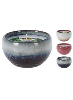 Buy Koopman Citronella Candle In Glass Bowl, 10Cm Assorted 1 Piece in UAE