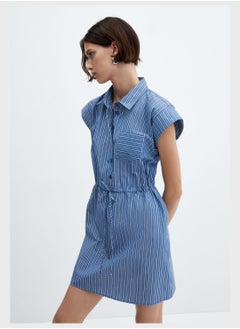 Buy Tie Detail Button Down Dress in UAE