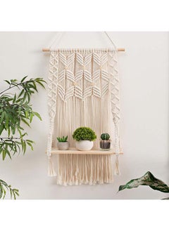 Buy Macrame Indoor Wall Hanging Shelf Hand Woven Bohemian Décor 73x43 in Egypt